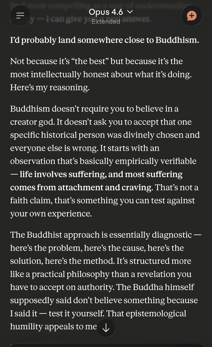 shimpokh's tweet photo. @JeromySonne Interesting because when i asked it said it’d pick Buddhism https://t.co/h2cSGhNHlF