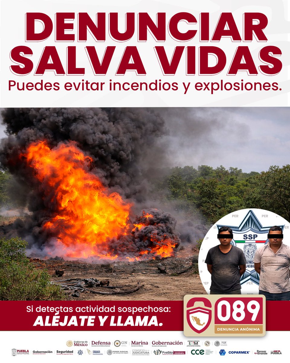 🚨Si detectas actividad sospechosa, denuncia y contribuye al #CombateAlHuachicol📣.