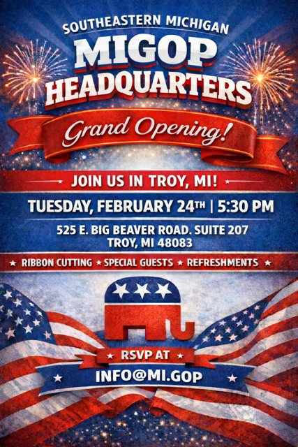 MIGOP's tweet photo. 🚨 MIGOP SOUTHEAST MICHIGAN HEADQUARTERS GRAND OPENING 🇺🇸 https://t.co/zZXZnLPHcj