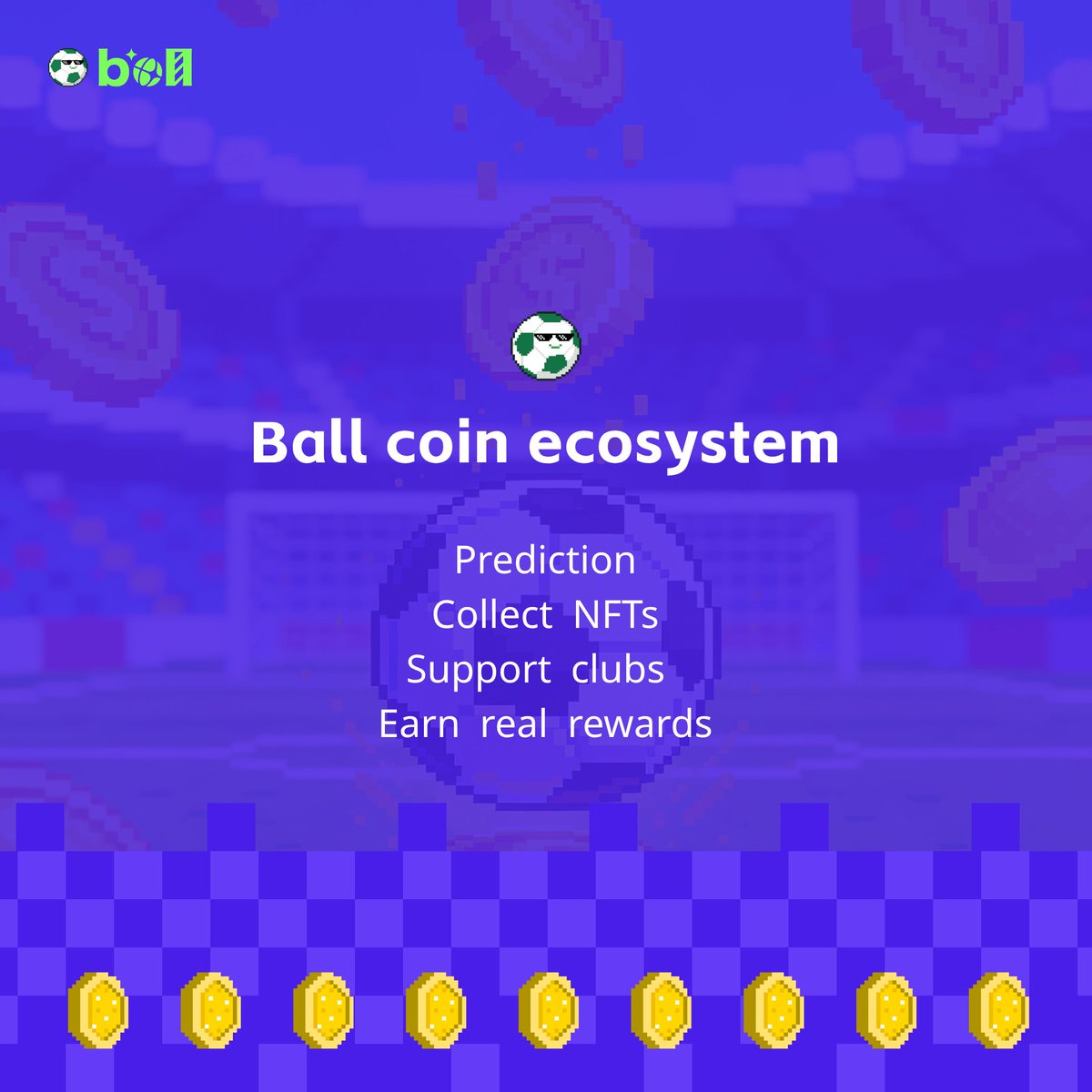 BALL Coin is building a decentralized sports ecosystem where fans predict, collect NFTs, support clubs, and earn real rewards through on-chain participation.  

More  is coming.