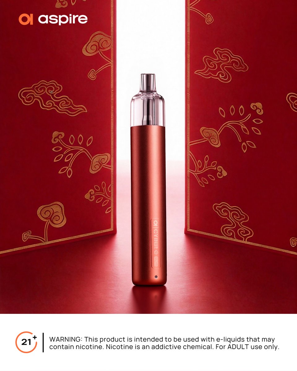 aspirecigs's tweet photo. 🐎✨ Celebrate the Lunar New Year with Cyber G Slim V2!
✅ 1200 mAh battery
✅ Smooth meshed coil (1.0Ω / 0.8Ω)
✅ Sleek colors: Violet Red, Sakura Pink, Galaxy Black…
#Aspirecigs #CyberGSlimV2 #LunarNewYear #MTLVape #Wealth #AlwaysAspire https://t.co/fevh9PUWjL