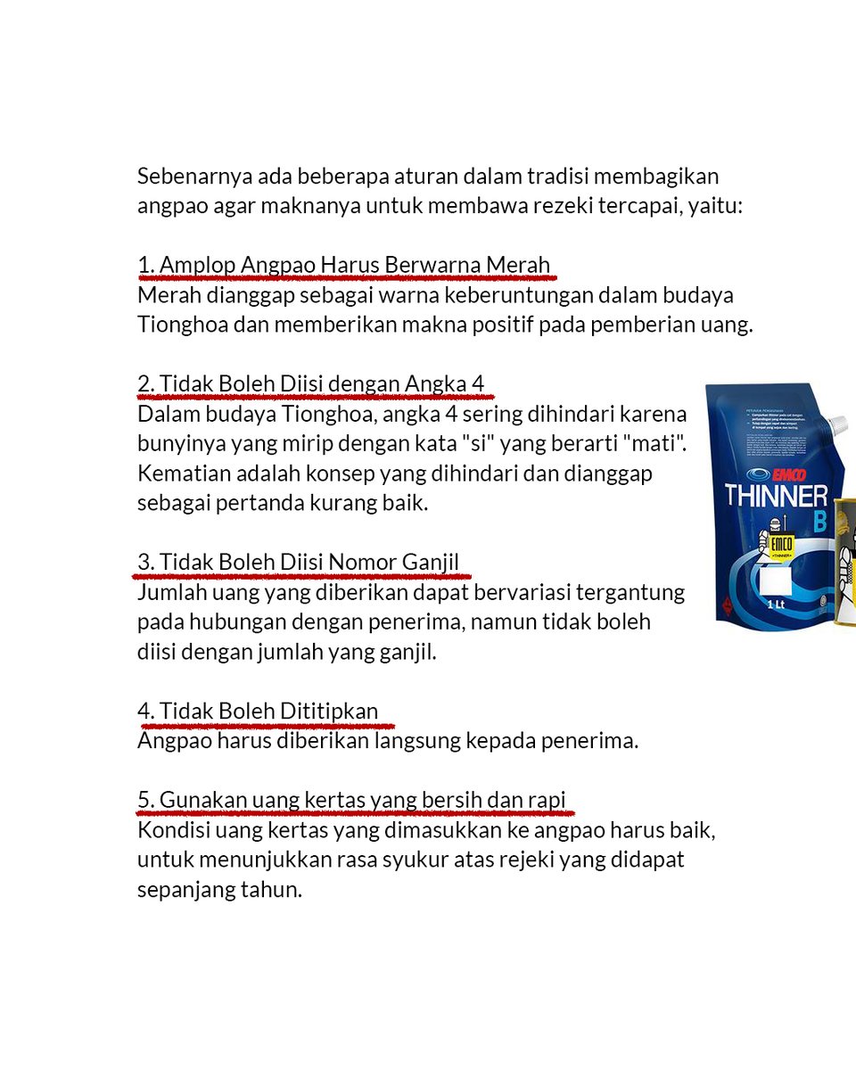 Dalam budaya Asia, warna merah bukan sekadar pilihan estetika, melainkan simbol doa untuk kemakmuran dan kebahagiaan 🧧🪭

Kini, Anda bisa menghadirkan semangat positif tersebut pada furnitur kayu dan besi di rumah. Dengan kilap maksimal dan perlindungan tangguh dari EMCO, warna
