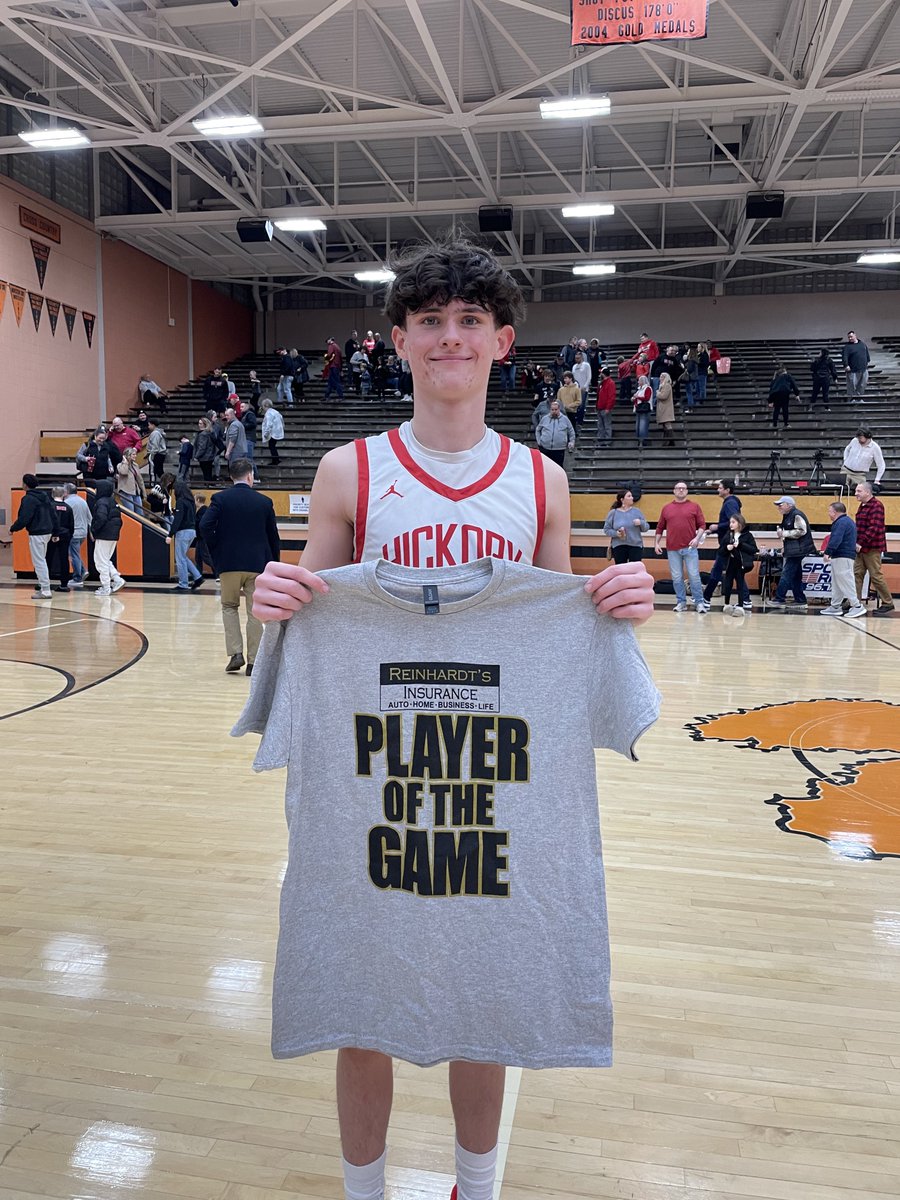 February has been pretty good for Hickory Sophomore standout <a href="/KylerSlevin/">Kyler Slevin</a>! 21 big points tonight including 17 in the first half to lead the Hornets to a D10 playoff win to take home the <a href="/Reinhardts1904/">Reinhardt’s Insurance</a> POG T! <a href="/HSD_Athletics/">HSD Athletics</a>
