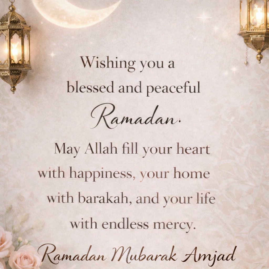 Ramadan Mubarak 🌙✨

May this blessed month bring peace to your heart, barakah to your home, and endless mercy into your life. 🤍

#RamadanKareem