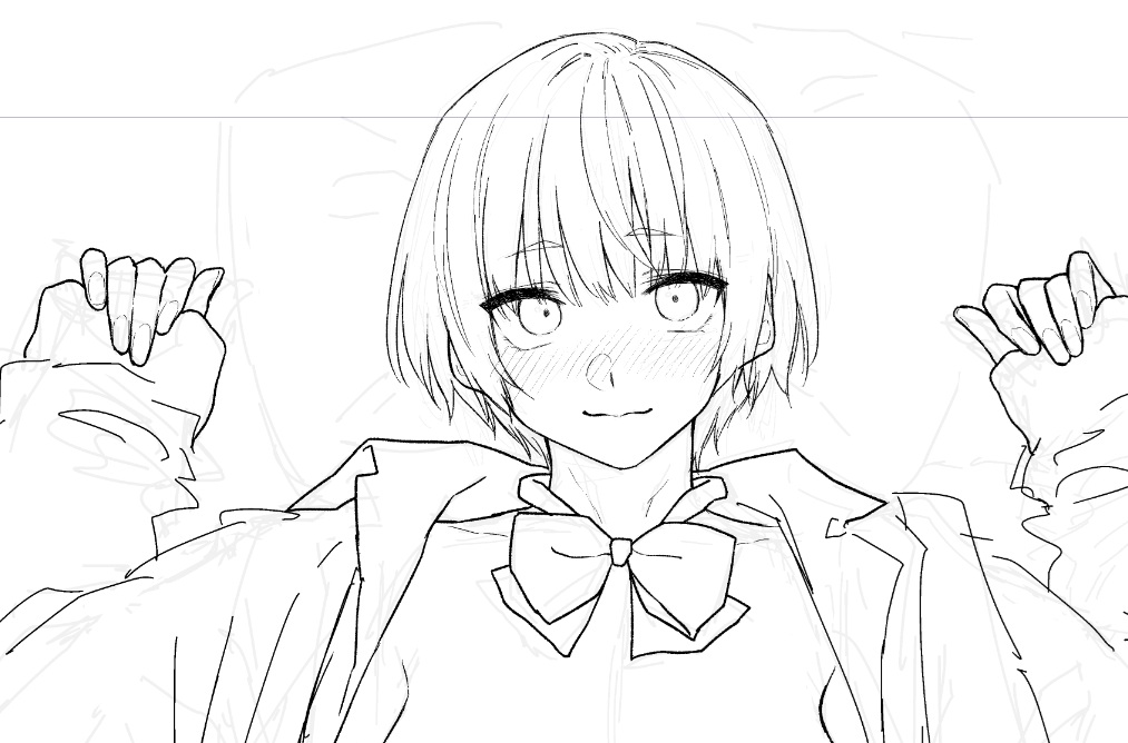 詩奈の絵描いてる。漫画ではなくイラスト 