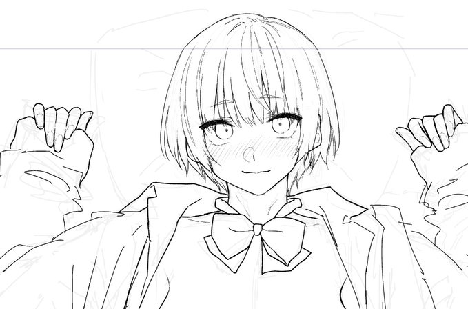 詩奈の絵描いてる。漫画ではなくイラスト 