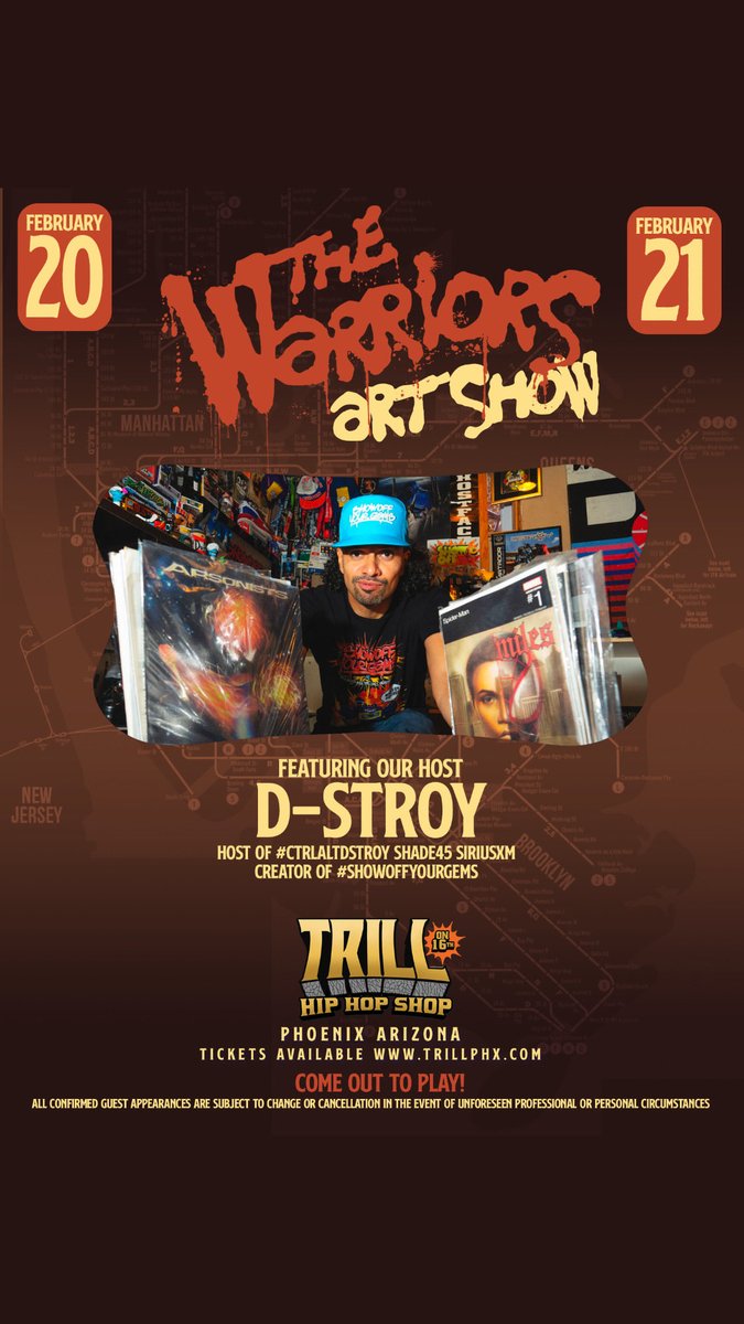 CoolinOutTV's tweet photo. @iDstroy hosting our Warriors event this Saturday at Trill hip hop shop #thewarriors https://t.co/YnbJv1WYxL
