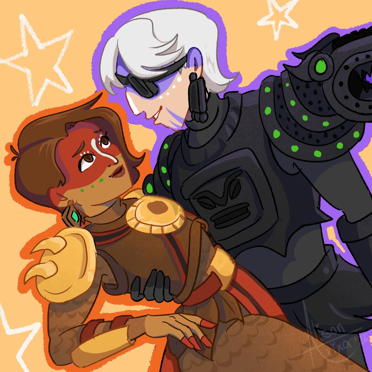 AlisonTrixa's tweet photo. Maya and Zatz, my fav couple ☀️🌙
#mat3 #zatz #mayaandthethree #illustration https://t.co/GvYQOO3GCx