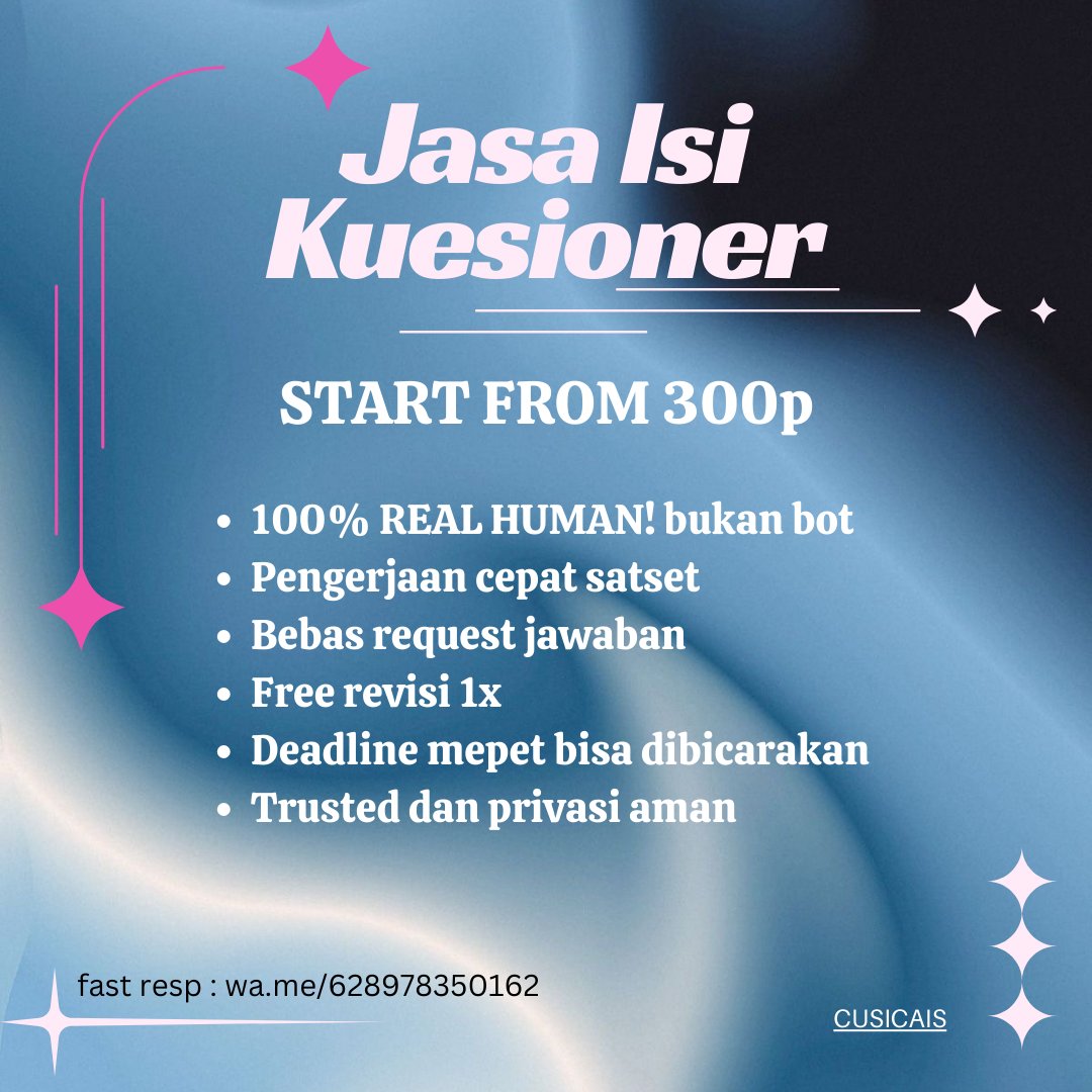 sica˚⋆ jasa isi kuesioner tweet media