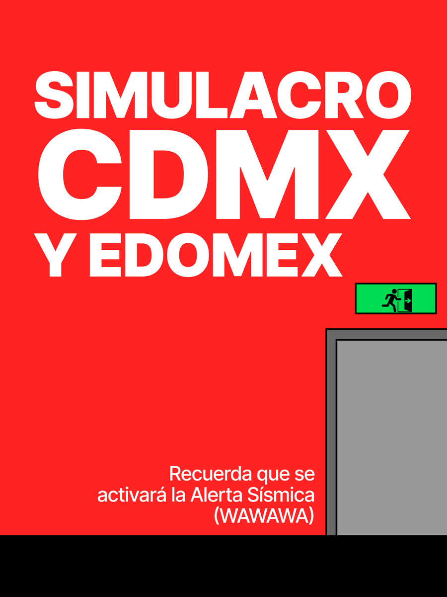 ⏰ ¡RECUERDA! ¡ES MAÑANA! ⏰

📢 Se activará la #AlertaSísmica mañana, 18 de febrero, a las 11:00 a. m. 🕚 con motivo de un simulacro.

¡Que no te tome por sorpresa! ¡PASA LA VOZ! 🗣️🙌