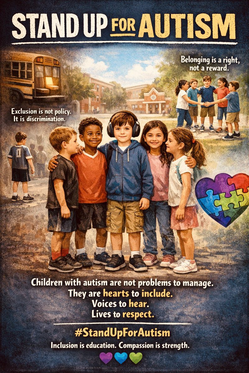 KrisBhattarai's tweet photo. #StandUpForAutism 

After learning that a school has banned a child with autism from participating in a school trip, I cannot remain silent.

Exclusion is not policy — it is discrimination.

There are children who are left out of birthday parties. There are children who want to join a team but are not chosen — because winning is valued more than belonging. 

What are we teaching our children?

Children with special needs are not “different problems” to be managed. They are human beings. They have dreams, feelings, and the same longing every child has — to be seen, included, and accepted.

Inclusion is not an act of charity. It is a responsibility. Compassion is not optional. 
It is education.

If we fail to stand up now, we silently approve exclusion.

So I am asking:

Who is willing to copy and paste this message — not just share it, but consciously post it — to show that we stand for dignity, inclusion, and equal belonging?

They deserve full love.
They deserve full respect.
They deserve to belong. 💜💙