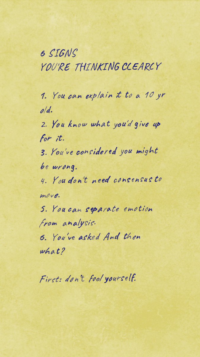 ResolvedLeader's tweet image. Clear thinking is rare.
Especially when the pressure is on.

Here's the check list.