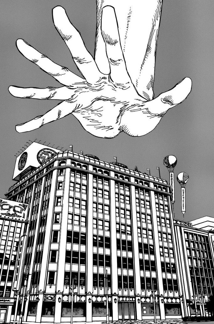 rotnelk's tweet photo. por un segundo pensé en este panel de chainsawman 
donde aparece una mano gigante de otra dimensión y transporta a los personajes al infierno https://t.co/yqDsGwKiF0
