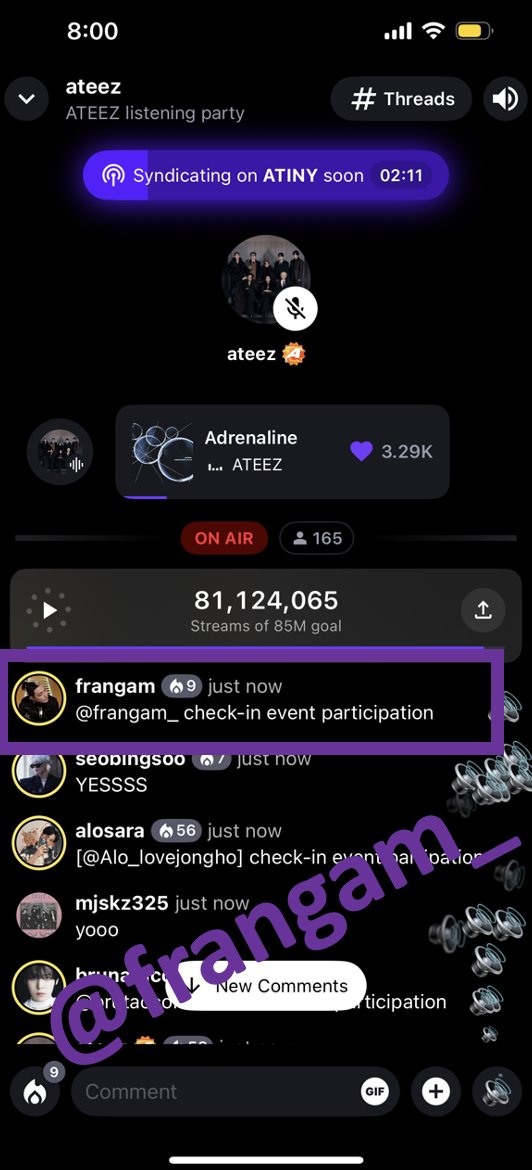 frangam_'s tweet photo. stationhead check-in 260217 🎧 🏴‍☠️🎶

#ATEEZ #에이티즈 #GOLDENHOUR #GOLDENHOUR_Part4 #Adrenaline #AdrenalineListeningParty https://t.co/8UwiJS3nMJ