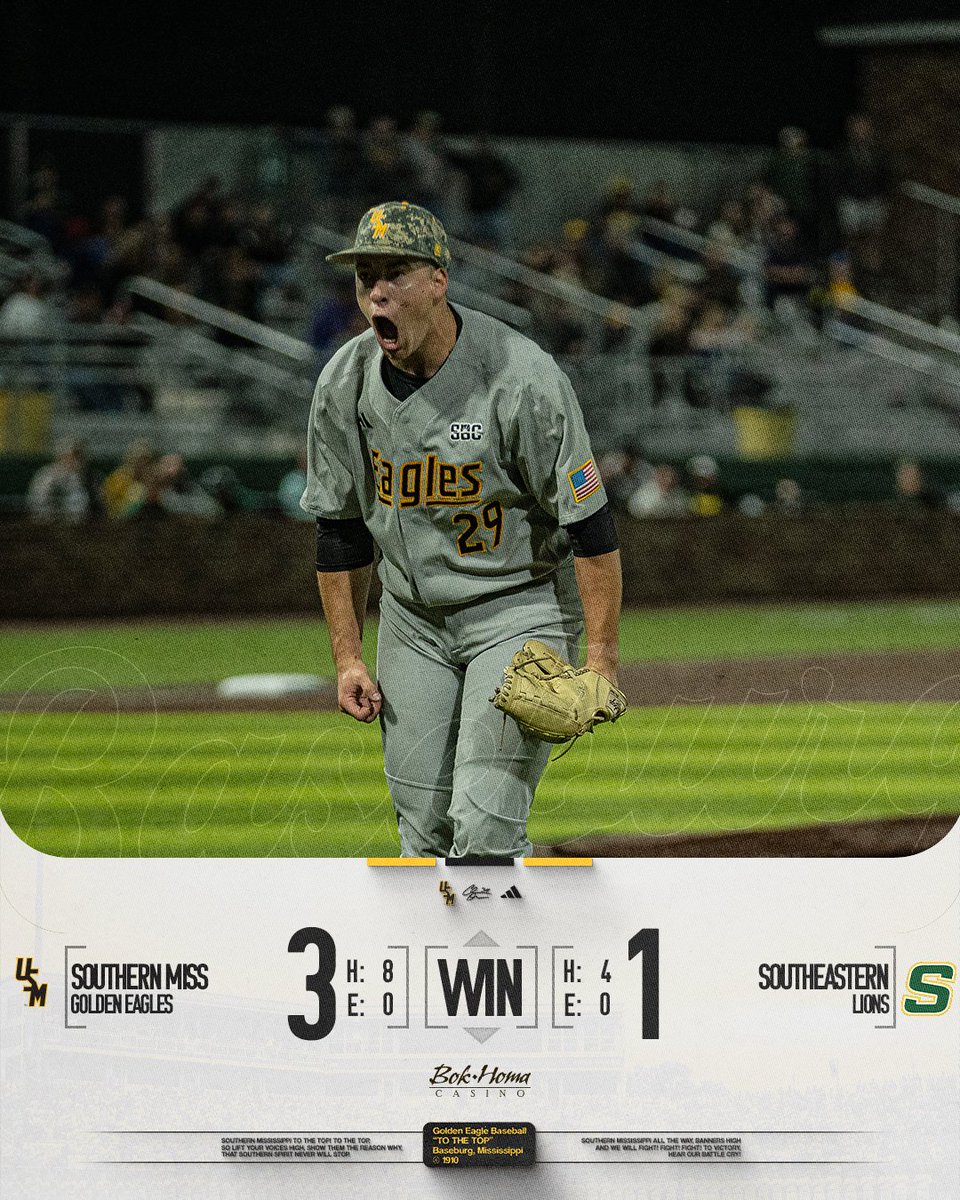 SouthernMissBSB's tweet image. Mardi Gras trip ends with a win to bring back

#OTR | #ETM | #SMTTT