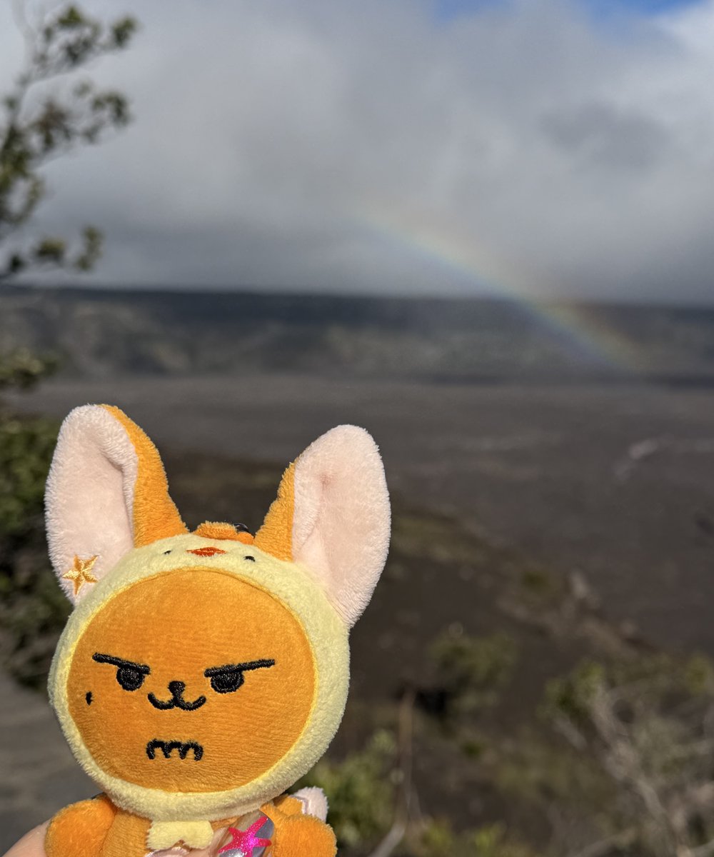 ファンチュンと 火山🌋見に行ったら虹🌈✨ TXTがたくさん幸せが訪れ