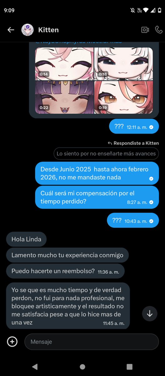 <a href="/AikaElentari/">Aika Elentari 🌿🌙🐾 【 AiByte 👾】</a> <a href="/GoodEepyKitten/">Kitten</a> <a href="/AikaElentari/">Aika Elentari 🌿🌙🐾 【 AiByte 👾】</a> no te recomiendo a esta persona.
Yo le pagué desde el 2025 y es hoy que no me ha entregado nada, cuya comunicación fue nula, y me muestra como modelo terminado cuando nunca me entrego nada. 
Fueron meses sin comunicación y solo por este concurso es que se aparece.