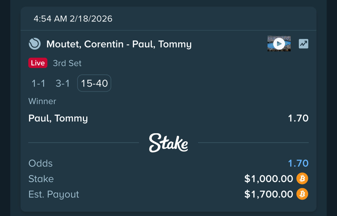 MossWard's tweet photo. Come on Tommy Paul, take this break point vs Moutet and run away with it man Delray Beach Open

Drop your Stake username — $200 to someone if this hits 👇🏻 https://t.co/2xAEwNh7uf