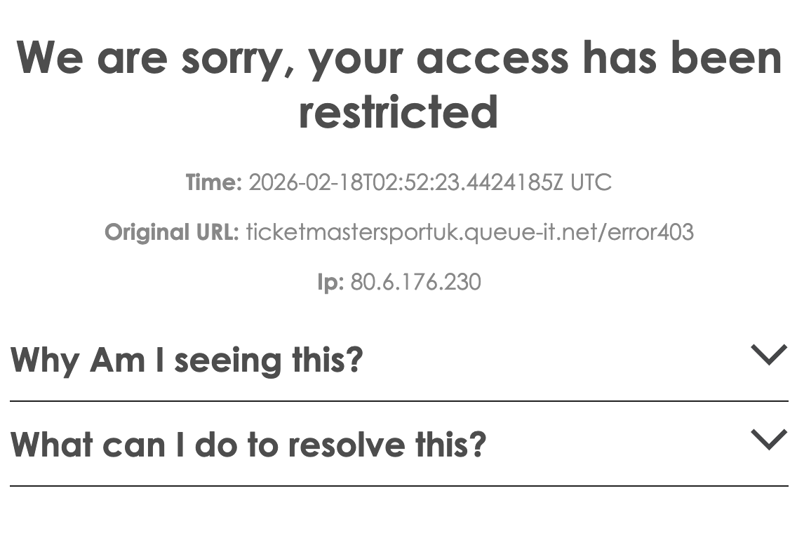 BritBeeby's tweet photo. @rugbyworldcup Are you having a laugh @rugbyworldcup @TicketmasterUK - not even using a VPN or Private Relay https://t.co/awCEXZInmi
