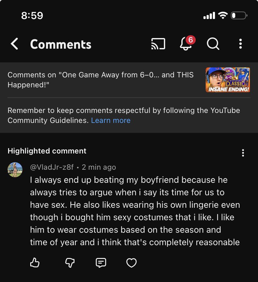 YouTube comment of the day 😭