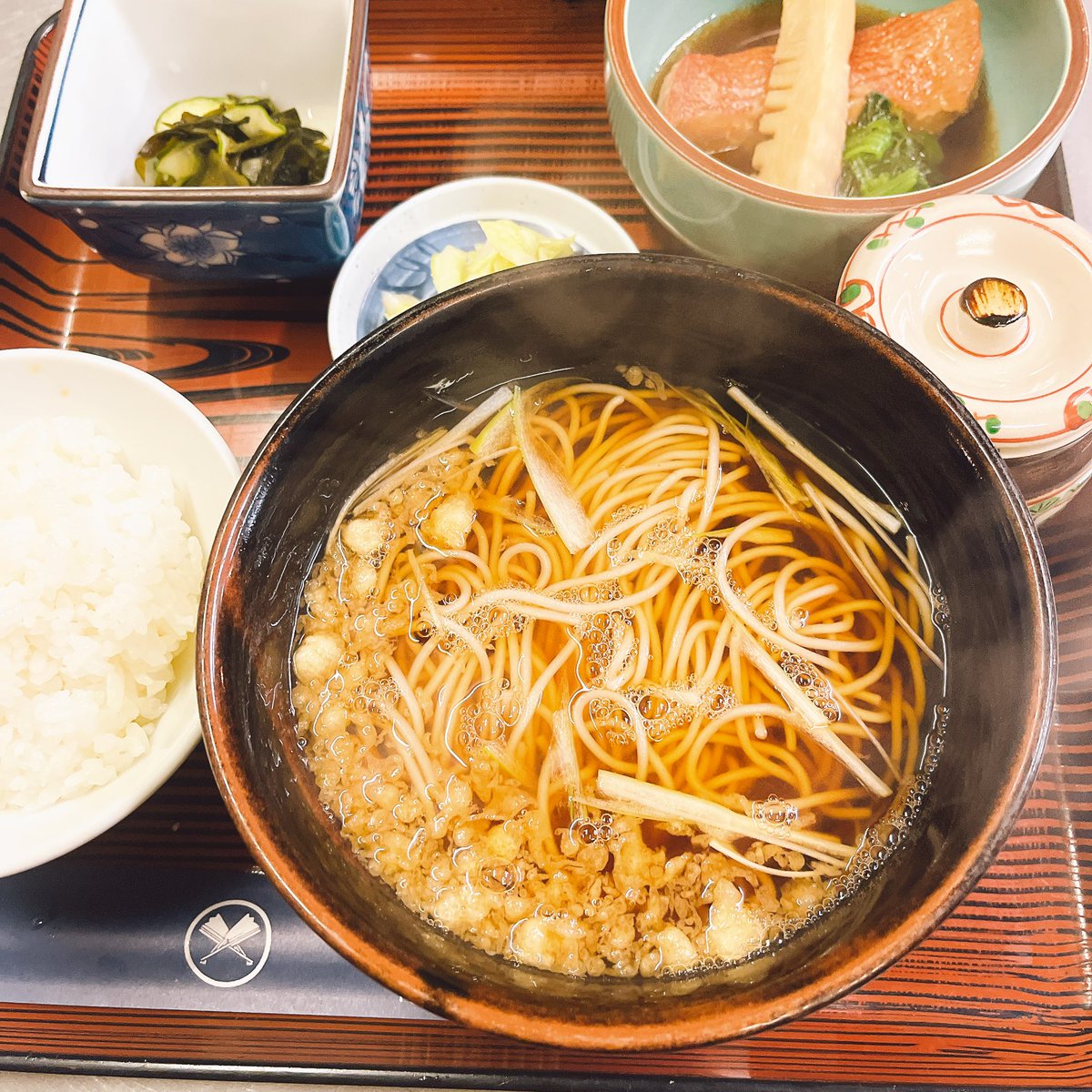 本日のランチ　#赤魚の煮付け　#20食限定　#新郷産蕎麦粉使用　#自然農法　#更科　#二八蕎麦　#蕎麦処　#八戸おきな