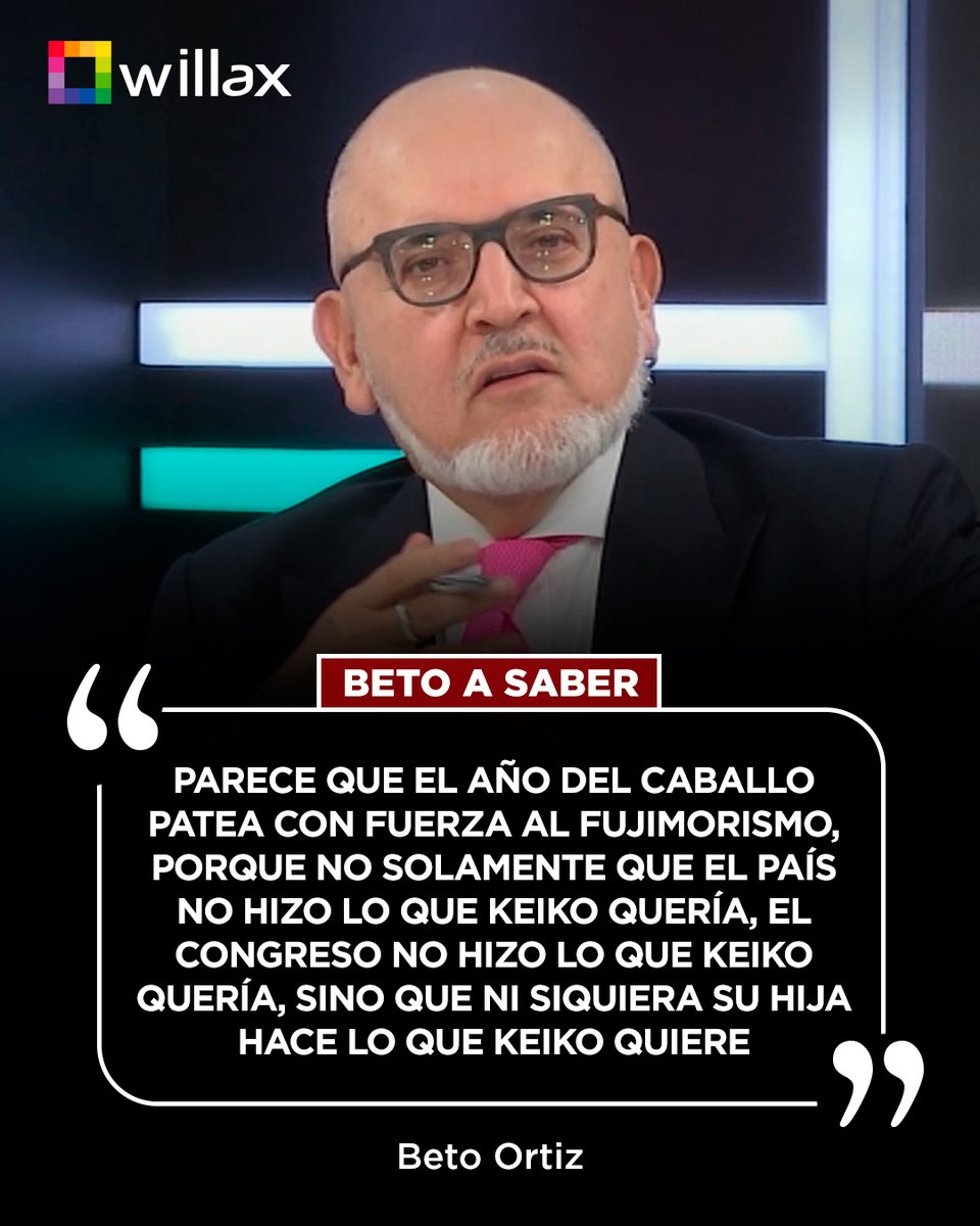 willaxtv's tweet photo. #BetoASaber | @PolloFarsantePe: "Parece que el Año del Caballo patea con fuerza al fujimorismo, porque no solamente que el país no hizo lo que Keiko quería, el Congreso no hizo lo que Keiko quería, sino que ni siquiera su hija hace lo que Keiko quiere"

Conoce más en https://t.co/RLoG3PF38S