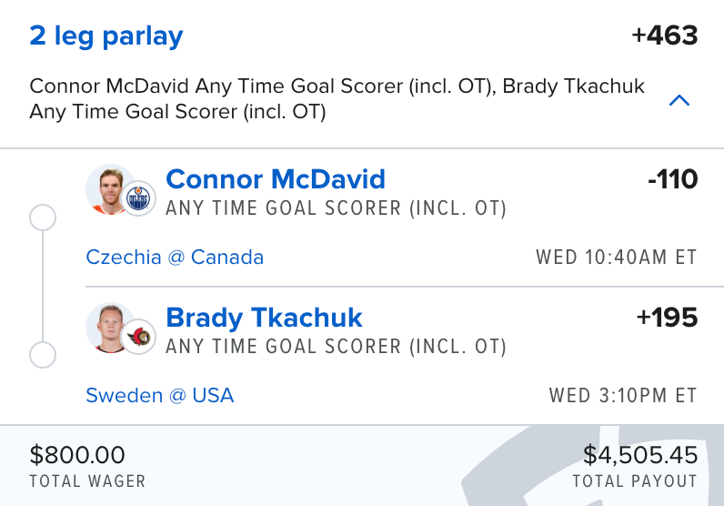 Olympic Parlay by <a href="/fourfigureplays/">FourFigurePlays</a> 🏆

🔜 $800 -> $4,505

Get a good night's rest with this parlay in your betslip!

🔗 Link to tail - bit.ly/Olympic2-17