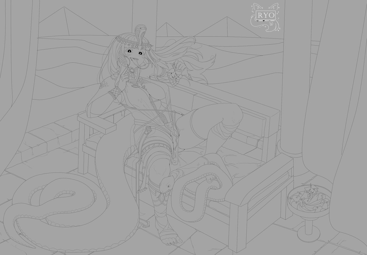 Lineart of my Naya illustration goes live today 🐍
- - - 
Crisp lines change everything — ready to see it evolve? 👀
Comment “🔥” if you’re waiting for the colors.

-------------
Remember to help me with your like❤️ and RT🔄
-------------
#Artphyrus #vtuber #DigitalArt
