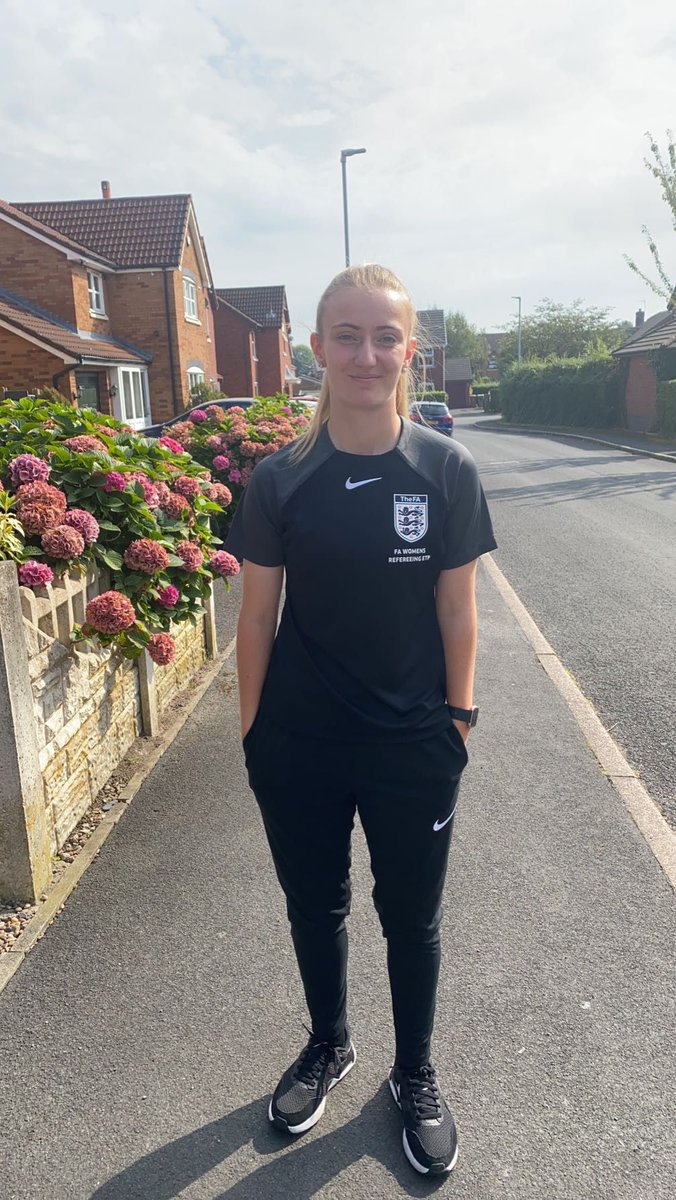 This us our 19 year old daughter who has been  reffing since she was 14. Now refs in the women's National League and is hoping to gain her level 4 in the men's pathway this season.