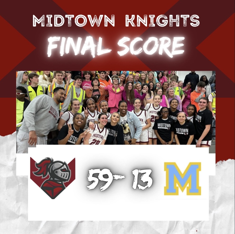 MidtownGirlsBB's tweet photo. The Knights open up region play with a WIN and punch their ticket to the STATE TOURNAMENT for the 4th consecutive year.

@DevinBockman3  20 pt 4 ast 4 stl
Katharine Dziuma 10 pt 4 rb 4 as
Iyana Bush 10pt 3st 
Sloan Richardson 8rb 2pt 
Tenecia Richardson 7pt
Anna Balsamides 6pt https://t.co/YosRNuSfuj