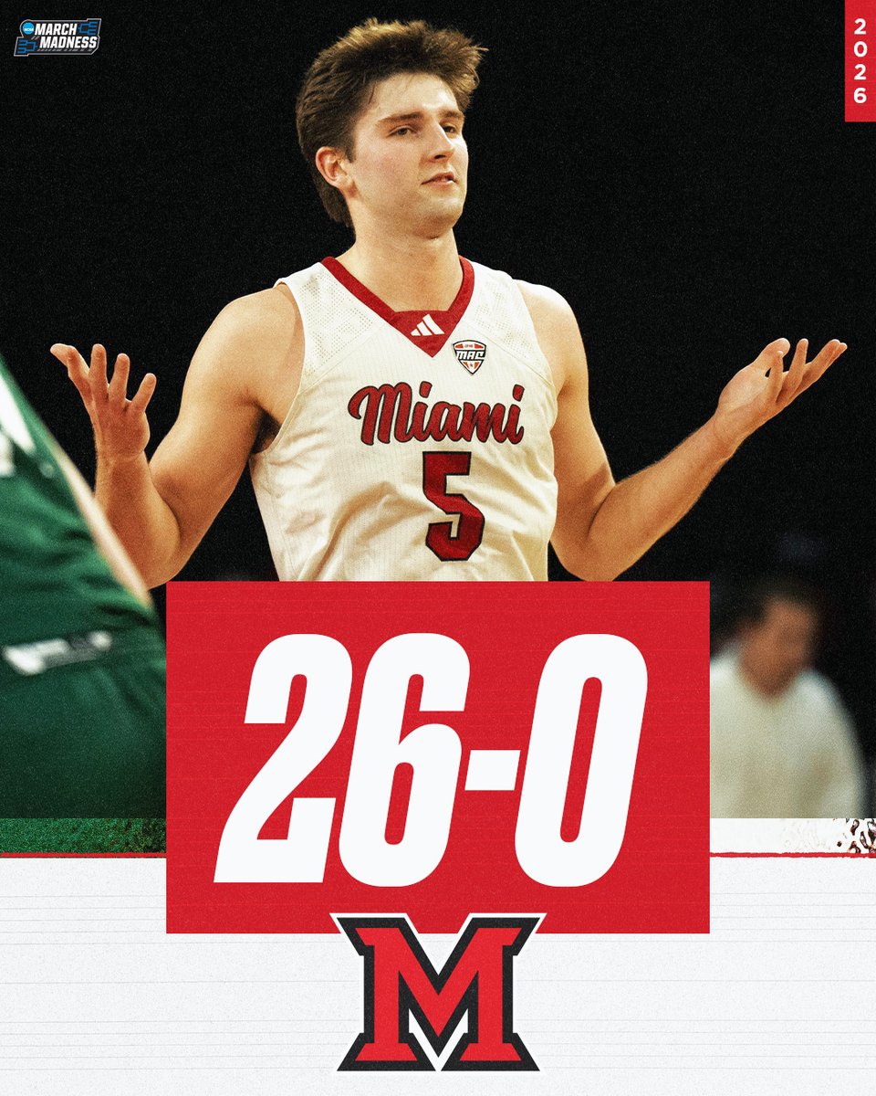 AND STILL, MIAMI (OH) REMAINS THE ONLY UNDEFEATED 😤

Make it 26-0 for the Redhawks 🔥