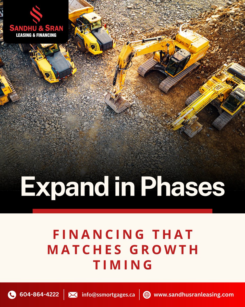 ssleasing's tweet photo. Buying everything upfront can choke cash flow. Stage equipment with financing that matches rollout and demand. Timing makes growth smoother.
📞 +1 604-864-4222
🌐 https://t.co/AHjP8GfytK
#PhasedGrowth #ExpansionPlanning #SMEStrategy #SandhuSranLeasing https://t.co/eBCVQLVP49