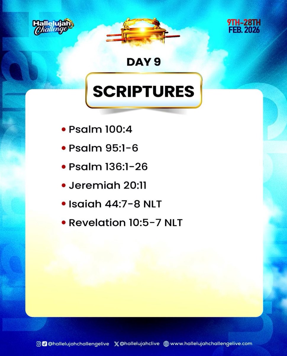 Scriptures for Day 9 🔥 #HallelujahChallenge