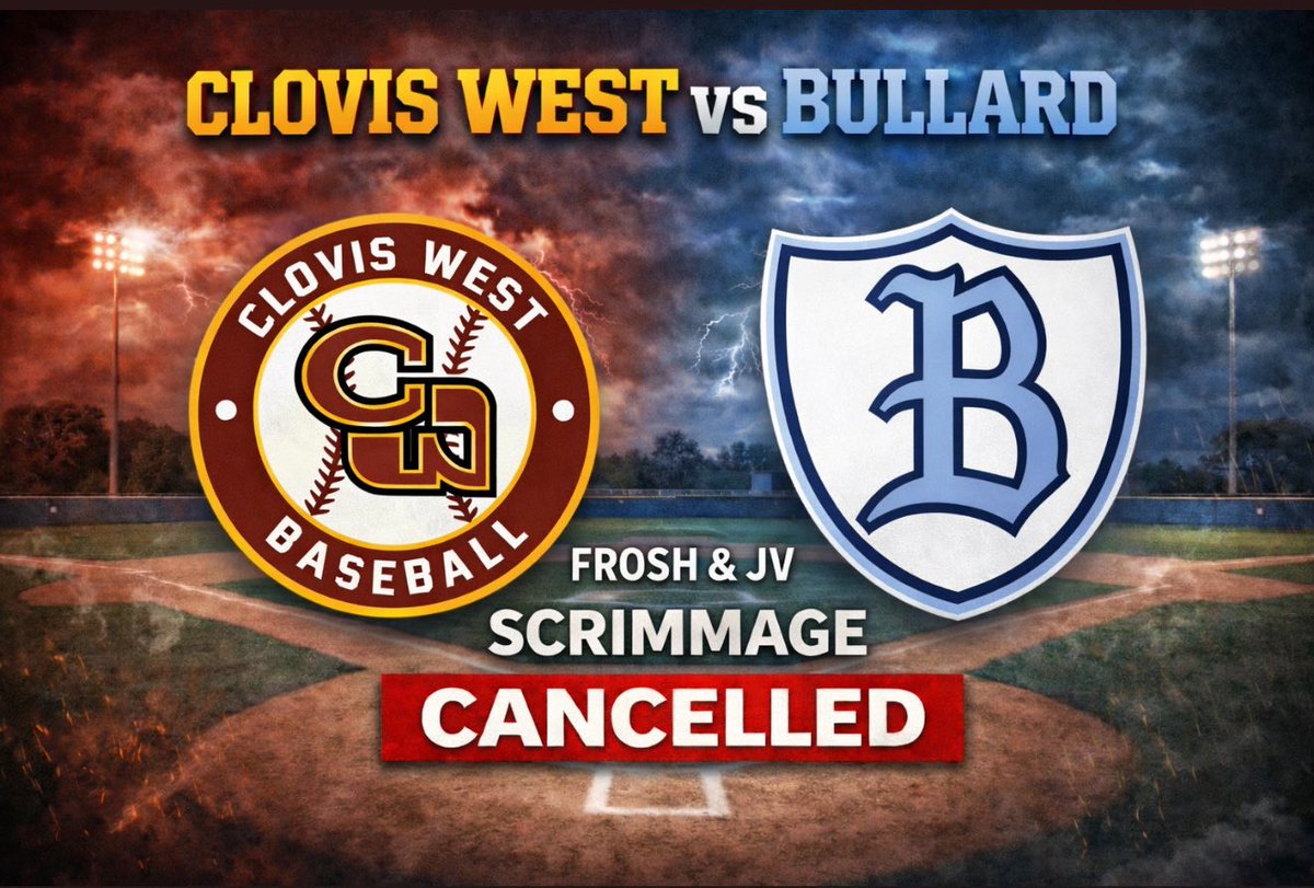 Tomorrow’s Frosh &amp; JV scrimmage has been cancelled due to inclement weather 🌧️