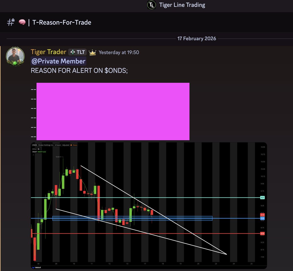 MainTLT's tweet image. $ONDS 🚨💰

Fantastic alert given in the discord by @TigerLineTrades !

In the discord:
We don’t only give the entry, stop loss and targets, but share the reasoning for our trades, so members can learn WHY we are entering each setup!

Link to Discord;
whop.com/tigerlinetradi…