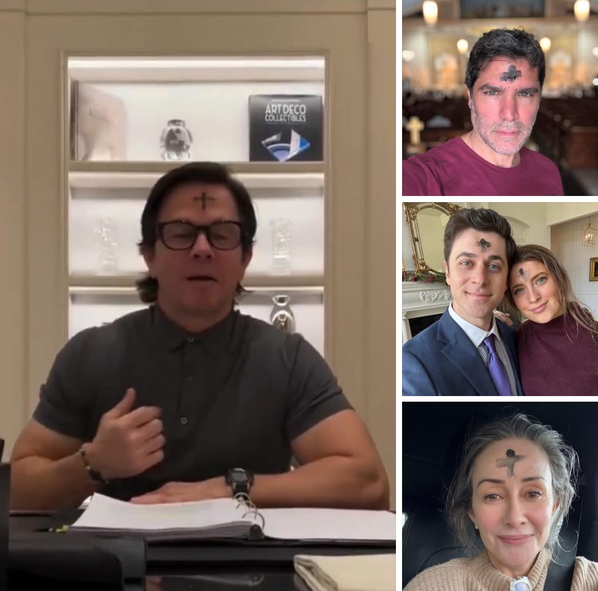 Sachinettiyil's tweet photo. We have many Catholic Hollywood stars who are not afraid to publicly proclaim their faith by wearing ashes on their foreheads on Ash Wednesday.

Mark Wahlberg 
Eduardo Verastegui 
David Henrie
Patricia Heaton.. https://t.co/GuAVBzQwRU