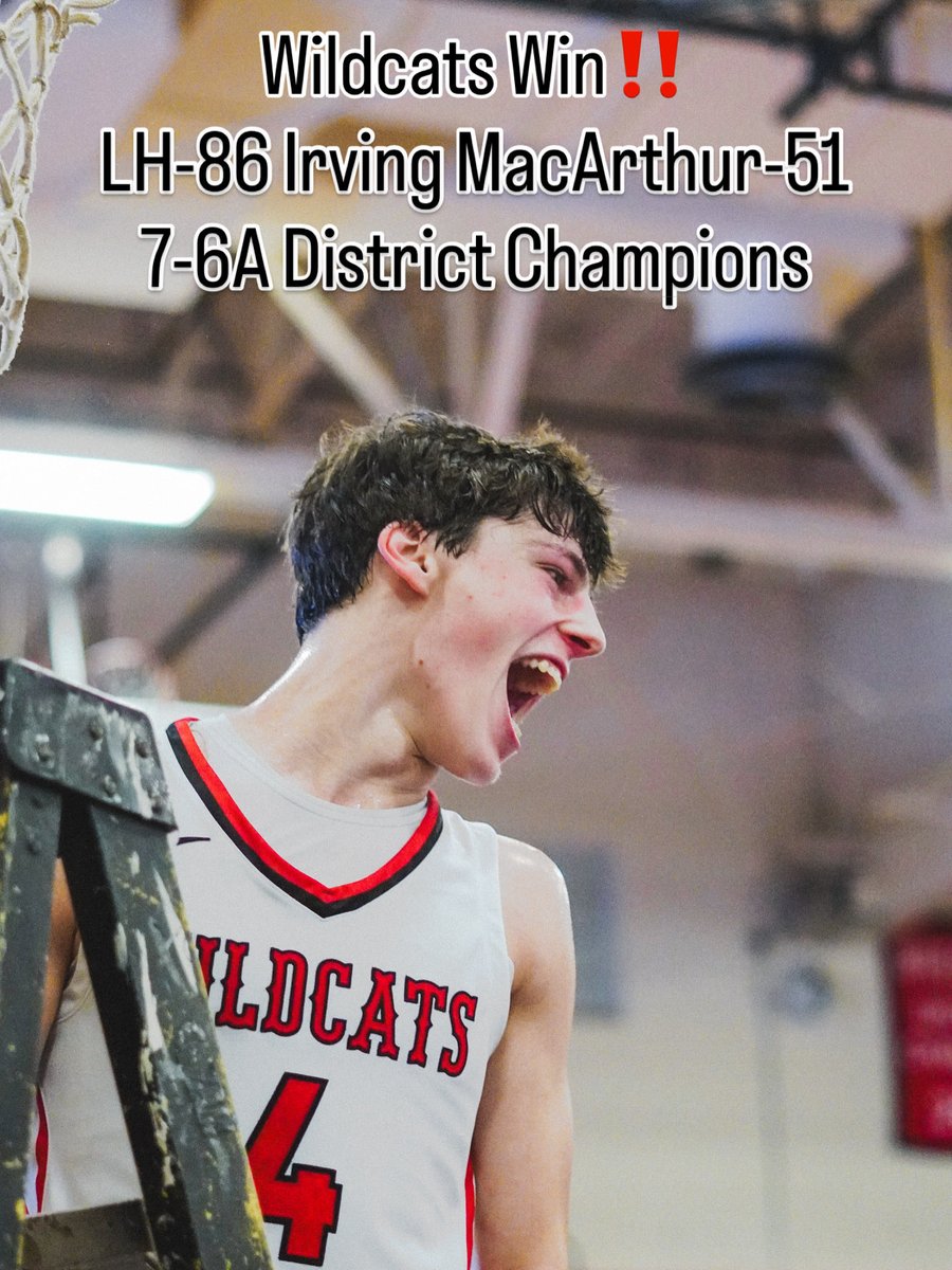 LHWildcatHoops's tweet photo. Wildcats Win❗️All four teams win to complete the sweep at Irving MacArhur. 🧹 Varsity wins 86-51❗️ 
All four teams finish 7-6A District Champions:
🏆 Varsity (13-1)
🏆 JV (13-0)
🏆 9A (12-1)
🏆 9B (9-0)
🏀🐾 #Family #LH🔛🔝 https://t.co/ZqsX9Ypjoe