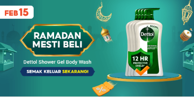 Lengkapkan checklist Ramadan Mesti Beli! 😆 Add item Dettol &amp; Listerine to cart &amp; jangan lupa Tawaran Feb 15 seperti ELBA Kettle @ RM69. 😍 Jimat lagi bila checkout dengan Baucar Feb 15 daripada Carlo Rino &amp; Medicube + Baucar Free Shipping! 🥳 SHOP NOW. 🛒 s.shopee.com.my/3B22zow27U
