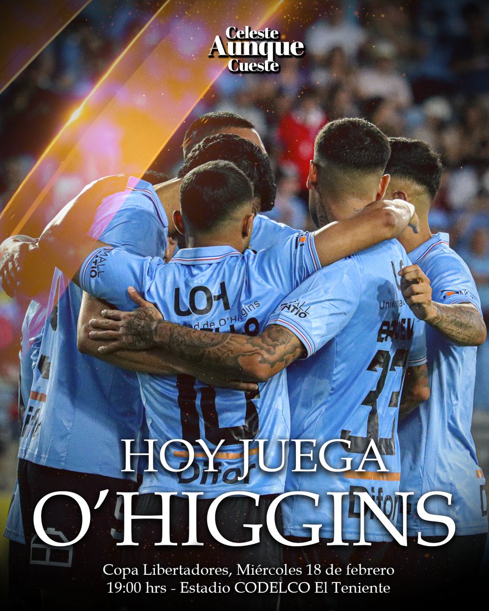 𝐋𝐥𝐞𝐠ó 𝐞𝐥 𝐝í𝐚 𝐪𝐮𝐞 𝐭𝐨𝐝𝐨𝐬 𝐞𝐬𝐩𝐞𝐫𝐚𝐦𝐨𝐬.
O'Higgins de Rancagua en la Copa Libertadores de América 🏆.
#CelesteAunqueCueste ✍️