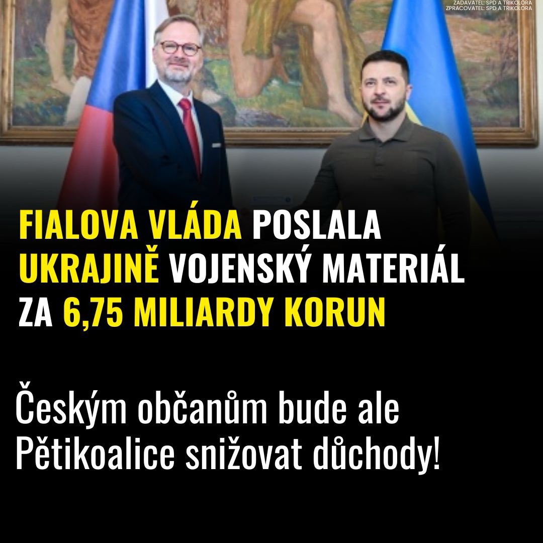 FIALOVA VLÁDA >> UTRATILA 232 MILIARD KČ 
NA UKRAJINSKOU NEZVLÁDNUTOU MIGRACI
New York Times k výsledkům našich voleb napsaly, že jednou z příčin porážky Petra Fialy byla i skutečnost, že na nákladech na uprchlíky z Ukrajiny utratila přes 240 miliard korun (!!!). 
Tato částka ke