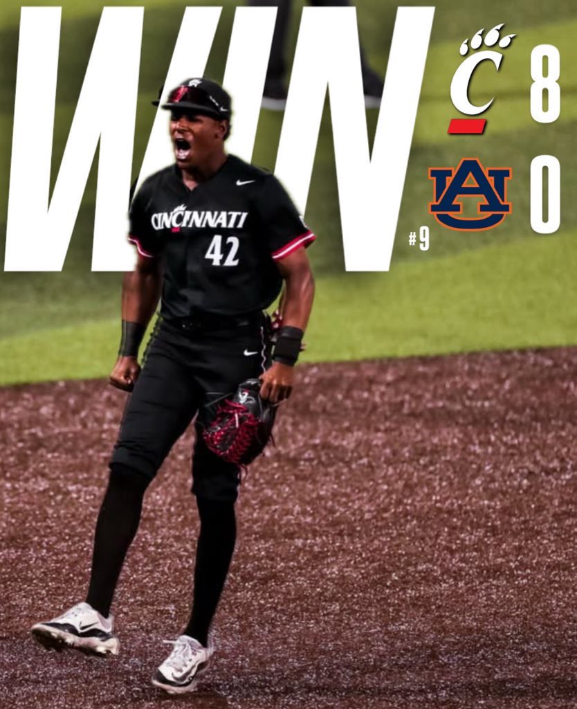 BEARCATS BASEBALL WITH THE SHUT OUT UPSET OVER #9 AUBURN