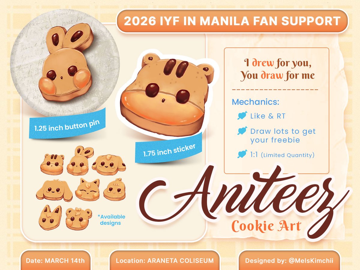 In Your Fantasy in MANILA fan support by <a href="/MeIsKimchii/">Jann~♡ is seeing ATEEZ on 03/14/26</a> 

🍪Aniteez Cookie Art🍪
[I drew for you, You draw for me]

♡ like &amp; rt (follow is welcomed)
♡ draw lots to get freebie (sticker/pin)
♡ 1:1 (limited quantity)

#ATEEZ #에이티즈 #In_Your_Fantasy  #InYourFantasy_MNL
