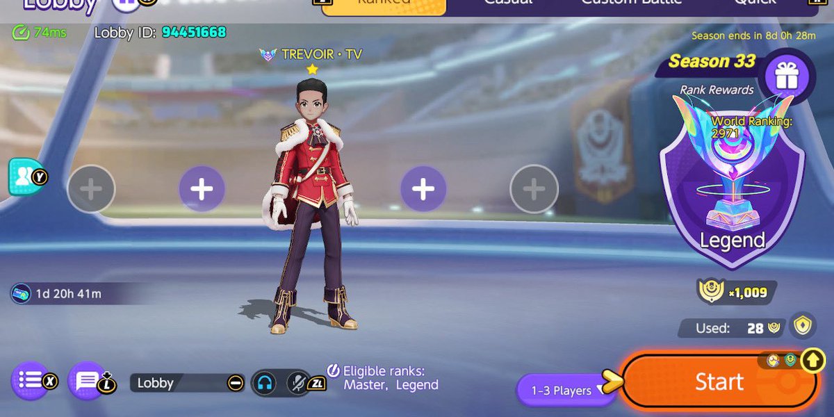 TrevoirTv's tweet photo. The new item (Vanguard Bell) on Mr. Mime is really strong. 🔔

• I didn’t crash once during a match but I definitely lagged a lot. I did still crash while scrolling through the menu.
• Matchmaking is still horrible (Less people are playing so it can’t be helped)
• Legend feels like the new 1600

Masters✅
World Ranked✅
Sticker✅
Legend✅
#PokemonUNITE