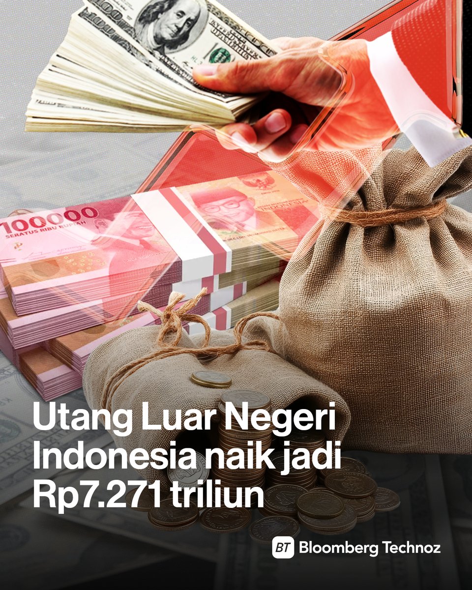 Utang Luar Negeri Indonesia naik menjadi US$431,7 miliar atau sekitar Rp7.271 triliun pada kuartal IV-2025, terutama didorong peningkatan utang pemerintah seiring masuknya modal asing ke Surat Berharga Negara, sementara utang swasta.

Simak selengkapnya: bloombergtechnoz.com/detail-news/99…