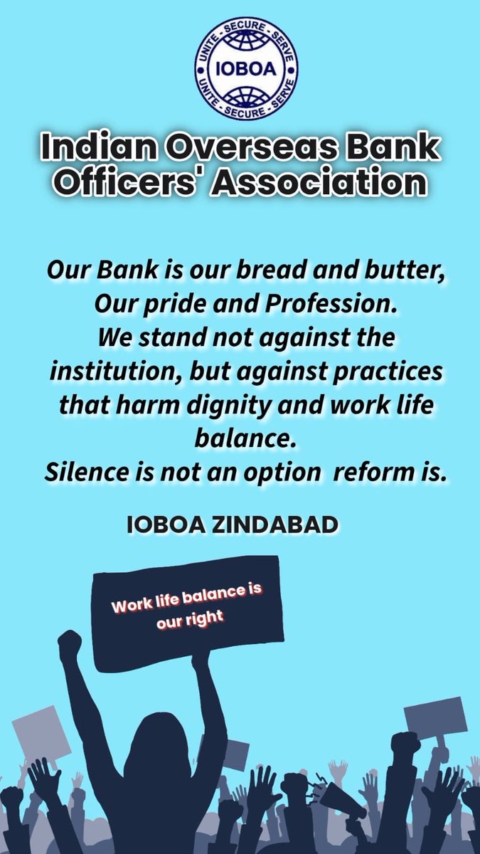 Kumars0706's tweet photo. 🚩🚩Dignity at work includes the right to a balanced life.
#IOBOA
#WorkLifeBalance
#PROTESTFOROURRIGHTS https://t.co/3YG8xruDRx