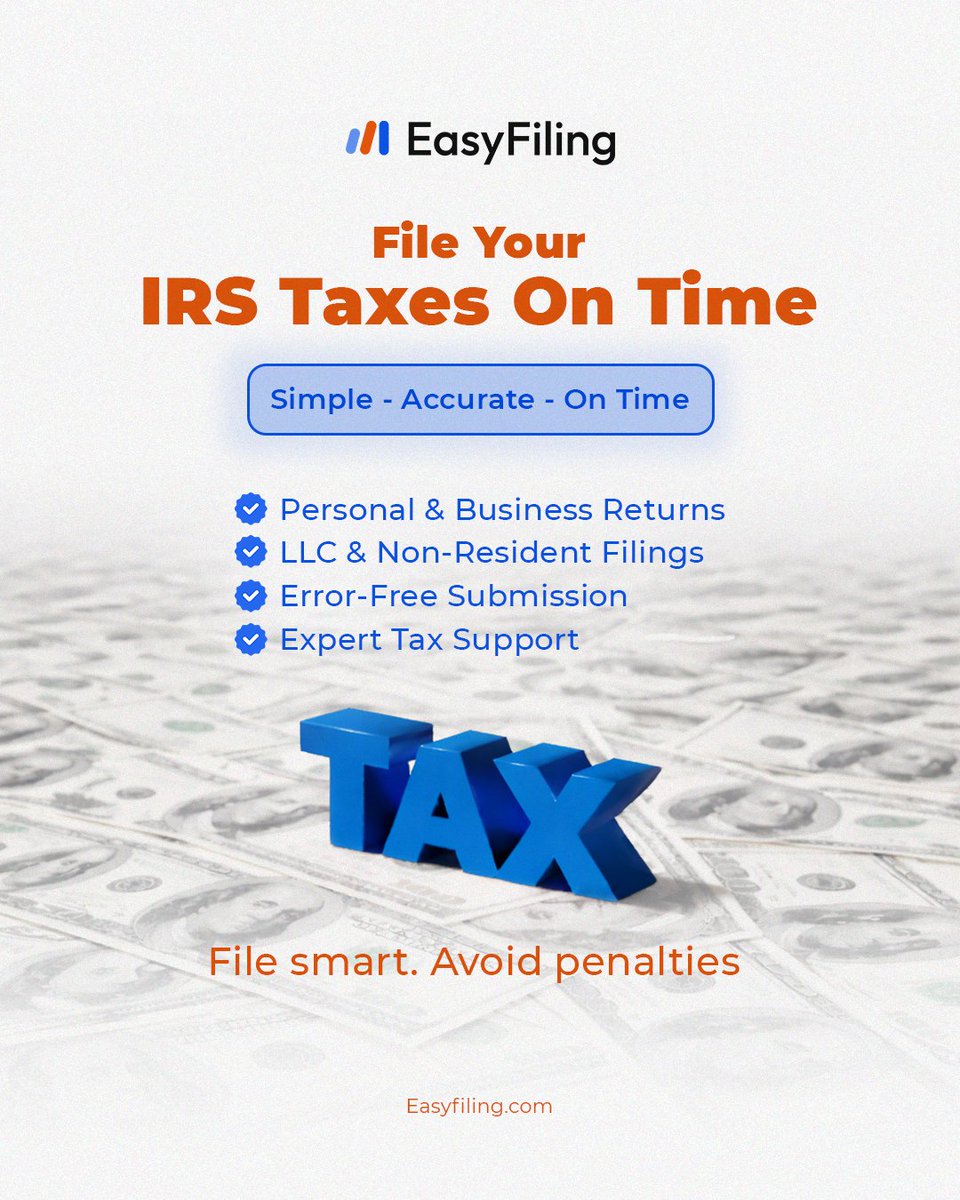easyfilingsus's tweet image. Running a U.S. LLC from anywhere in the world? 
We handle your IRS filing — accurate, compliant, stress-free.

#NonResidentLLC #USLLC #LLCCompliance #InternationalEntrepreneur #OnlineBusiness #TaxFiling #EasyFiling #GlobalBusiness