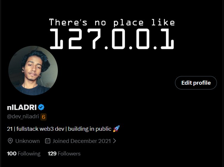 dev_niladri's tweet image. Hi 👋, I'm a 21yo building in public 🚀 as a Fullstack Web3 developer.

If you're into tech, let's connect! 👇