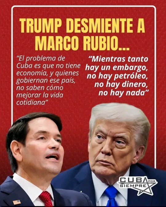 Creo que estos señores deben ponerse de acuerdo antes de emitir declaraciones en público.
Ya sabemos por qué el Imperio va cuesta abajo.
#CubaEstáFirme 
#AbajoElBloqueo 
<a href="/DanielDelgadoD8/">Daniel  Delgado Diaz</a> <a href="/danyg8707/">Daniela</a> <a href="/CalderinDora/">Dora Salabarria Calderín</a> <a href="/Anita_Zurda/">Anita González</a> <a href="/ElNecio_Cuba/">El Necio</a> <a href="/EVilluendasC/">Enrique Villuendas</a> <a href="/zurdoBo7/">Zurdo ☭</a>