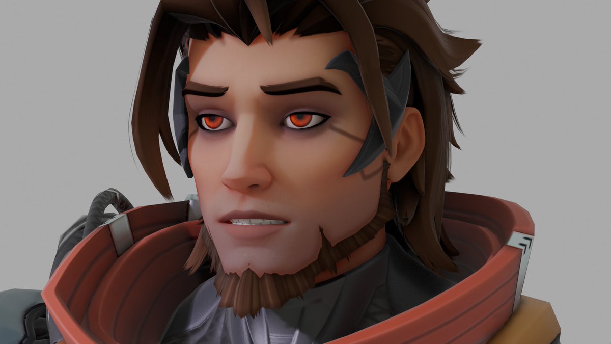 diogaygay's tweet image. emre model before and after updated materials, new eyes, particle facial hair, &amp;amp; hair curves &amp;amp; a couple lights