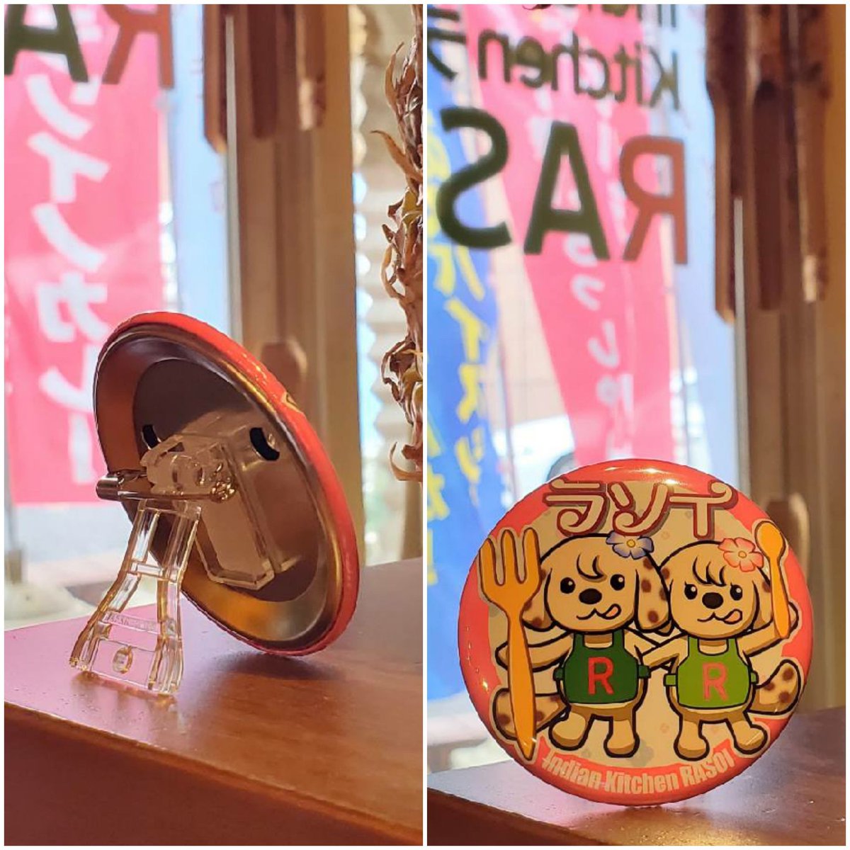 rasoi_jp's tweet photo. 《ラソイ9周年記念goods第一弾》
🐶らっしー、らそりん缶バッチ
一個400円
#数量限定 
※直径57ミリ、スタンド型
お食事のついでにぜひとも連れて帰ってください🐶 https://t.co/0v04IKGCtG